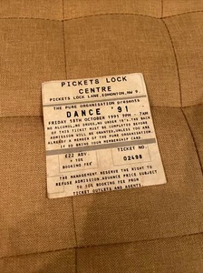 Dance 91 1991 Pickets Lock London Rave Ticket Not Flyer - Picture 1 of 2