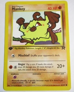 Carta Pokémon Común Mankey 61/82 1ª Edición Team Rocket WOTC - Imagen 1 de 1