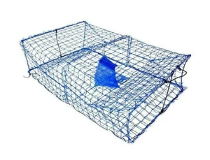 Wilson Heavy Duty Rectangular Crab Trap - 2 Entry - Blue Mesh Crab Pots - Picture 1 of 1