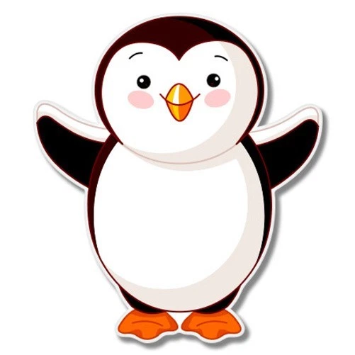 AK WALL ART Penguin Cute Car Laptop Phone Vinyl Sticker - SELECT SIZE