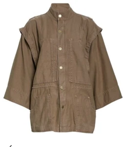 FRAME Le Machinist Shacket M Brown Cotton Oversized Utility Safari Chore Jacket - Picture 1 of 16