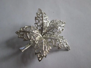Vintage Sterling Silber filigrane Ahornblatt Brosche Anstecknadel - Bild 1 von 5