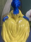 Quirky Upcycled Figurine- Blue & Yellow Lady
