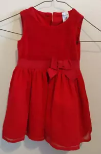 Vestido de Navidad Carter's Girls 18 Mos rojo forro con lazo de tul recogido en la cintura - Imagen 1 de 7