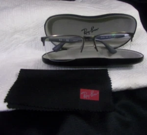 Ray Ban RB 6335 2855 Half Rim Gray Eyeglasses Optical Frame 56-17-145-CASE/CLOTH - Picture 1 of 12