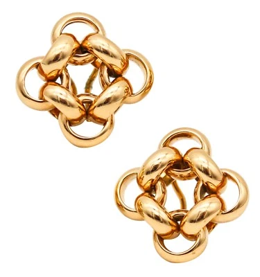 Gucci Firenze Large Horse Bit Clips On Earrings In Solid 18Kt Yellow Gold — 第 1/4 张图片