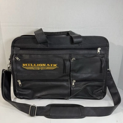 Hombres Estuche Adjunto de Cuero 17" Laptop Correa para el Hombro Bolso de Mano Negocios Bordado Foto 1 de 4