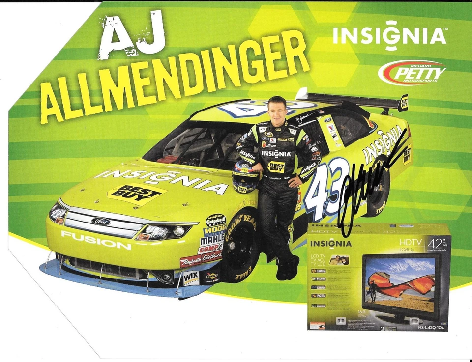CARTÃO POSTAL AUTOGRAFADO POR AJ ALLMENDINGER NASCAR CUP #43 - Imagem 1 de 1