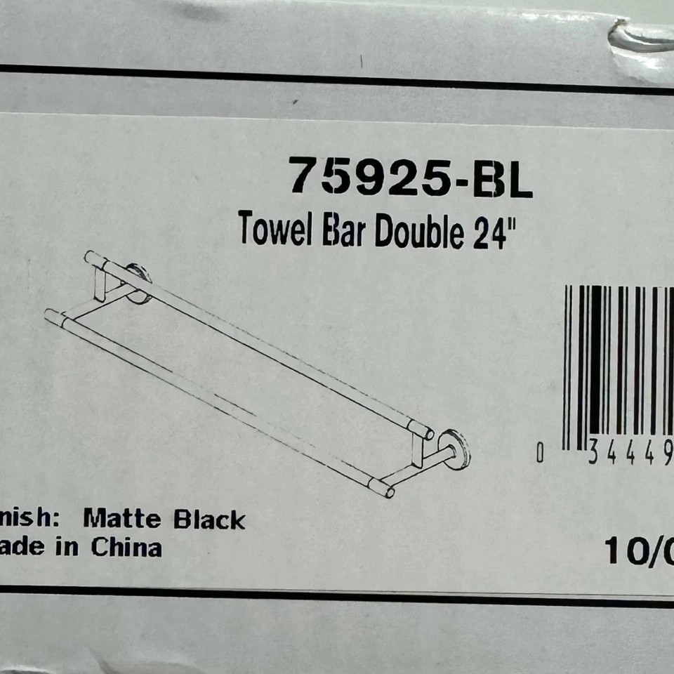 Toallero doble montado en la pared Delta Black Trinsic 24" 75925-BL Foto 1 de 1