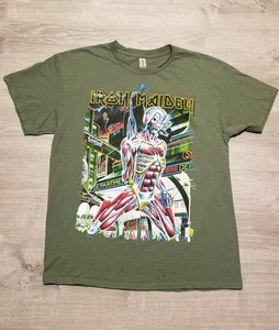 Iron Maiden Somewhere on Tour 86/87 Band T Shirt Mens Size Large Green - Picture 1 of 4