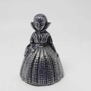 Antique Brass Crinoline Lady Collectible Bell Victorian Heavy 3" Tea Bell - Picture 1 of 10