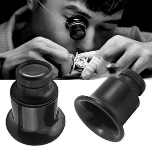 20x Loupe Eye Watch Magnifier Eyepiece Jewellery Magnifier UK Black Nice V0Z0 - Picture 1 of 12