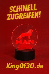 MAN LED Schild mit Löwen-Design – Truck Power für deine Kabine - Bild 1 von 1