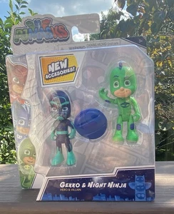 PJ MASKS Gekko & Night Ninja Hero And Villain Figures Accessories New - Picture 1 of 2