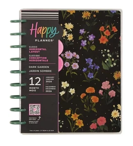 ¡NUEVO! Happy Planner 2026 Jardín Negro DISEÑO HORIZONTAL CLÁSICO 12 Meses - Imagen 1 de 9