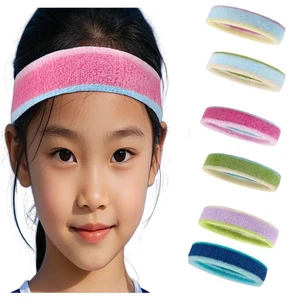 6 PCS Children Kids Stretchy Sweatbands Breathable Sports Elastic Headbands - Picture 1 of 3