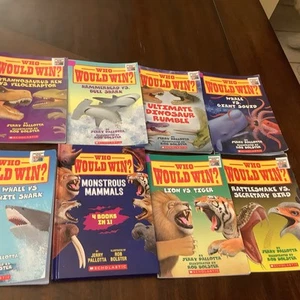 Lot Of 8 Who Would Win? Paperback Book by Jerry Pallotta Scholastic - Imagen 1 de 9