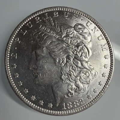 1882 O MORGAN SILVER DOLLAR! BEAUTIFUL UNCIRCULATED COIN! Baggy, Rim Dings - Image 1 of 4