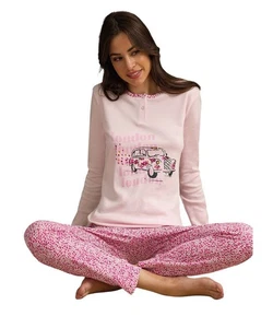 Pigiama donna in jersey di cotone caldo Il Granchio Lady GP6100 - Picture 1 of 2
