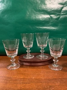 4 Vintage Cordial Glasses Blefeld & Co. Crystal Stemware Wine Made In Portugal - Picture 1 of 11