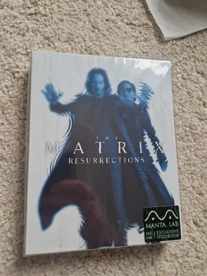 THE MATRIX RESURRECTIONS - MANTA LAB FULL SLIP 4K UHD + BLU RAY STEELBOOK - NEW - Image 1 of 3