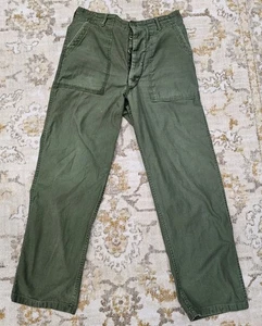 Vintage OG 107 Sateen Type 1 Pants Mens W32 x Lgth 29/30 Vietnam Button Fly - Picture 1 of 14