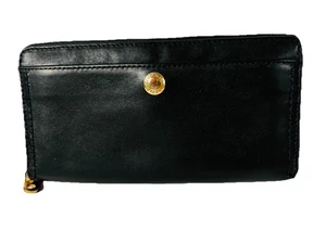 Cole Haan Genuine Leather Black Soft Zip Around Classic Large Women’s Wallet - Picture 1 of 12