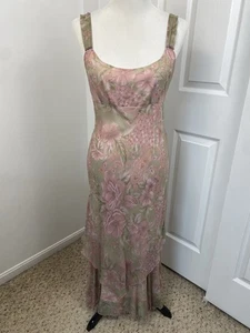 Vintage Talbots 8 Petite Dress Maxi Fairy Whimsy Floral Pure Silk Cottagecore - Bild 1 von 17