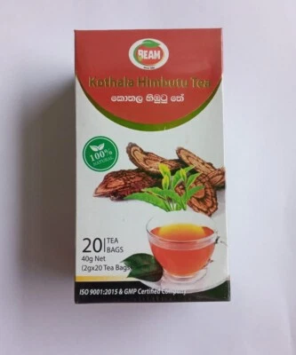 Té de hierbas Kothala Himbutu natural Ceilán pura Salacia Reticulata 20 bolsitas de té Foto 1 de 4