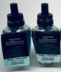 2 BATH & BODY FRESH FALL MORNING WALLFLOWERS HOME FRAGRANCE REFILL 8 oz - Picture 1 of 4