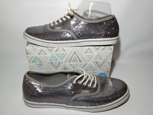 VANS Scarpe Van's Shimmery con paillettes argento taglia donna 8 5 uomo 7 usate in ottime condizioni