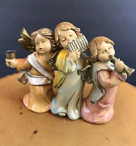 Euromarchi Cherub Angels Musician Figurine Marked Italy 5570 Resin - Picture 1 of 8
