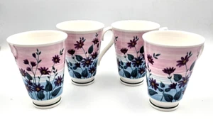 Roy Kirkham Melanie Bone China 4 Floral Mugs Made In England 10 oz - Picture 1 of 7