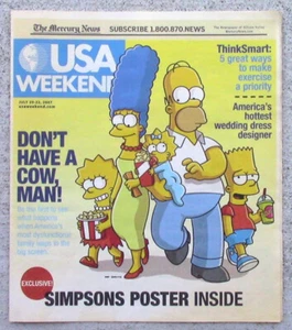 USA Weekend Magazin Die Simpsons 20.-22. Juli 2007 Beilage mit Poster - Bild 1 von 6