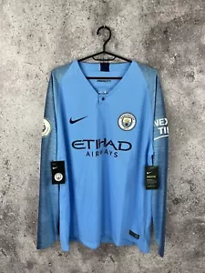 Manchester City 2018/2019 Home Long-sleeve Jersey Size XL - Picture 1 of 13