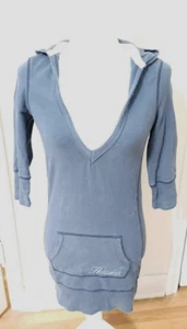 Vtg 90s Hollister Y2k Women's 3/4 Sleeve Pullover Medium V-Neck Long Hoodie - Picture 1 of 8
