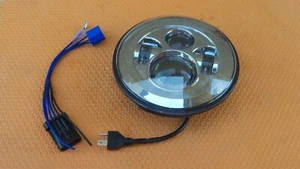 Cree LED Chrome Spot Headlight Lamp fit Jeep Wrangler High Low Beam 7in 7" JK TJ - Picture 1 of 5