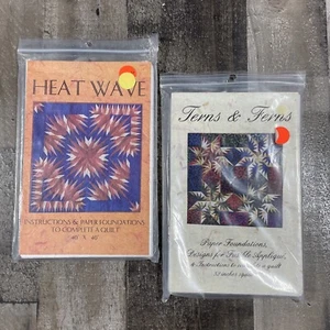 Lot of 2 Vintage Karen K Stone Quilt Patterns Quilting Template HEAT WAVE FERNS - Picture 1 of 7