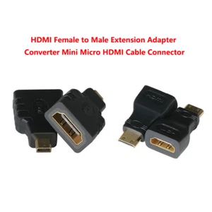 HDMI Female to Male Extension Adapter Converter Mini Micro HDMI Cable Connector - Picture 1 of 7
