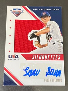 2020 Panini Stars & Stripes 15U Slhouettes Auto Jersey #USJ-LS Logan SALOMAN 199