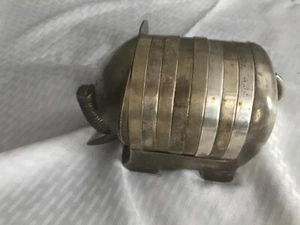 VTG Brass Chrome Elephant Coaster Set w/set Of Eight Coasters 4” Diameter - Picture 1 of 12