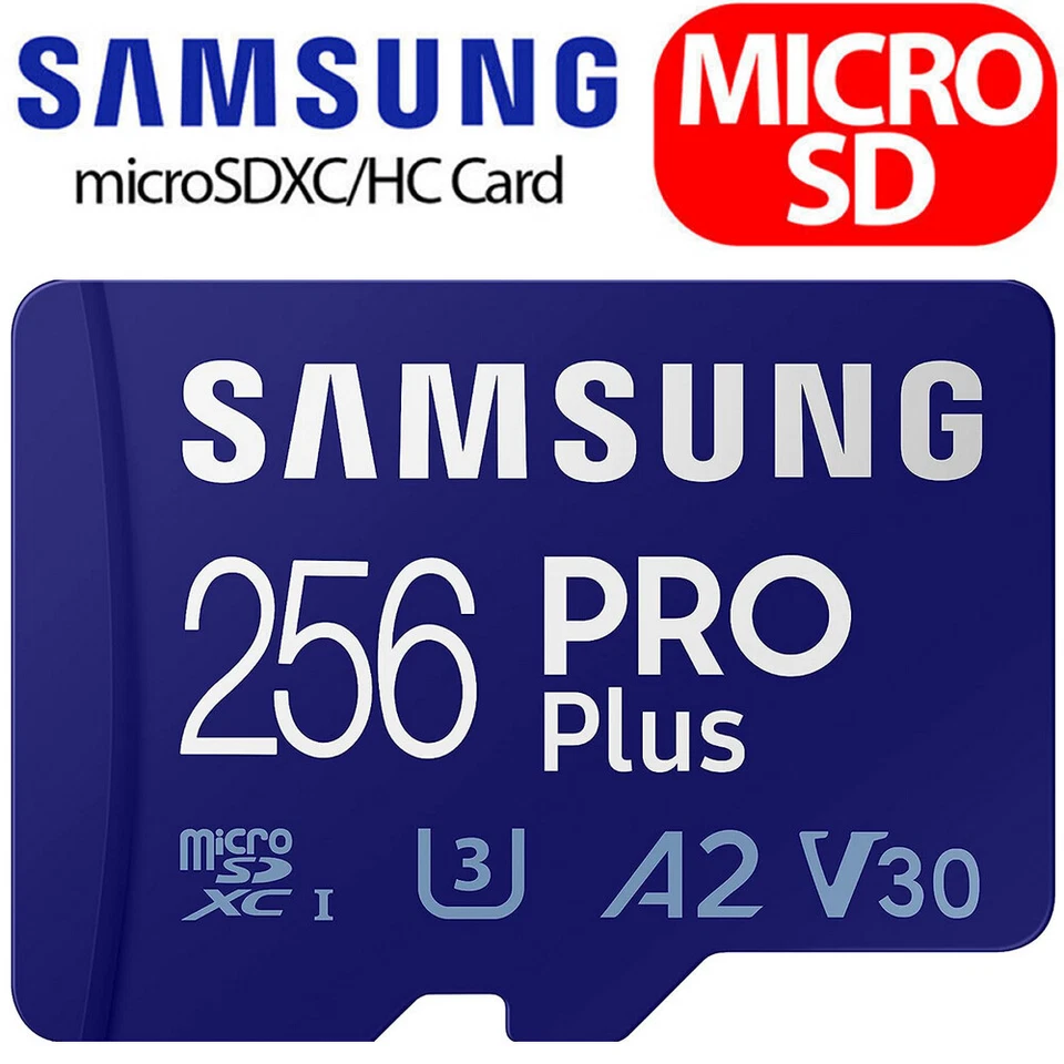 256GB Samsung PRO Plus Micro SD Karte U3 A2 SDXC Class 10 Scheda di Memoria - Immagine 1 di 1