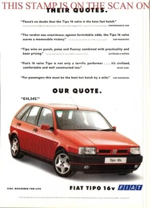 Fiat 'TIPO 16v' Saloon Motor Car ADVERT : Original Vintage 1992 Print Ad 705/31 - Picture 1 of 1