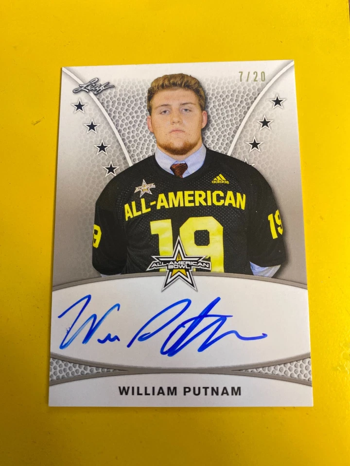 RS29388 2019 Leaf Army All-American Bowl Tour Auto Silver William Putnam #07/20 - Image 1 of 2