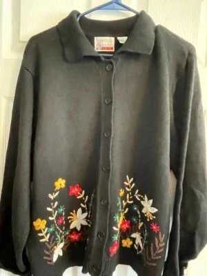 Hasting and Smith Black Floral Sweater - Image 1 of 4