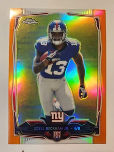 2014 Topps Chrome Football Odell Beckham Jr 117 Orange Refractor Rookie Giants - Bild 1 von 2