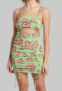 Women's Sleeveless Cut Out Ruched Front Bodycon Dress Wild Fable - Green Med - Picture 1 of 13