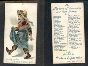 1889 N88 THE TERRORS OF AMERICA " THANKSGIVING DAY DANDY GIRL" 557 - Imagen 1 de 1