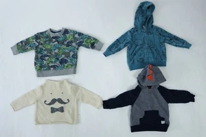 Baby Boy's Lot 4 Multicolor Long Sleeve Hoodies Sweater Sweatshirt Set Size 6 Mo - Picture 1 of 2