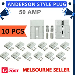 10 x Anderson Style Plug Connectors 50 AMP 12-24V 6AWG DC Power Tool AU SELLER - Picture 1 of 8